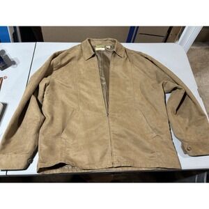 Retro Vintage Cubavera Latin Inspired Brown Suede Leather Jacket Size L